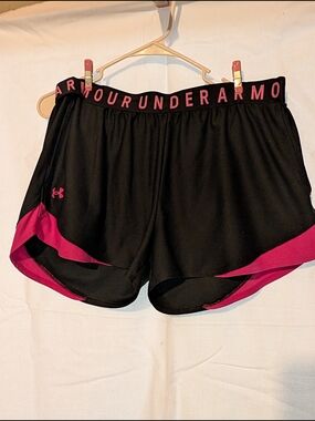 Under Armour Women’s Black & Pink Athletic Shorts